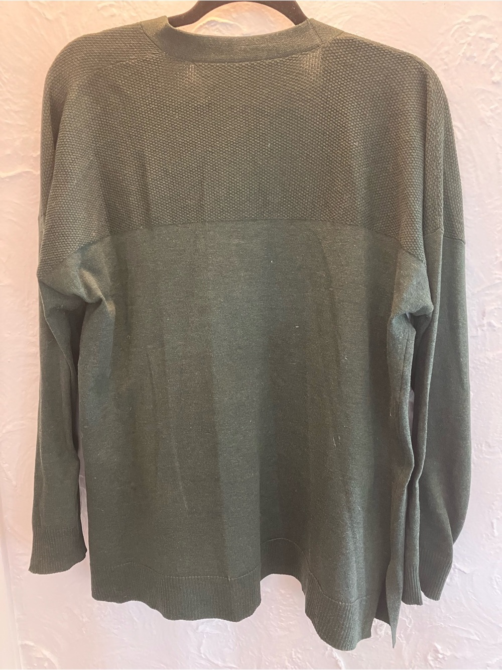 Time and Tru Olive Green Open-Front Women's Cardigan - Picture 5 of 5